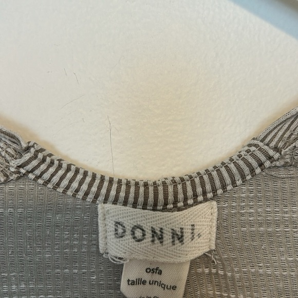 Donni Gray Striped Open Front Cardigan, One Size Fits All - Picture 5 of 9